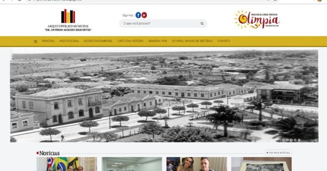 Site Arquivo Público Municipal de Olímpia